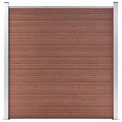 WPC ograjni paneli 7 kvadratnih + 1 poševni 1311x186 cm rjavi