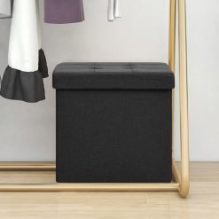 Zložljiv stolček s prostorom za shranjevanje črn