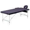 Zložljiva masažna miza 2-conska aluminij vijolična