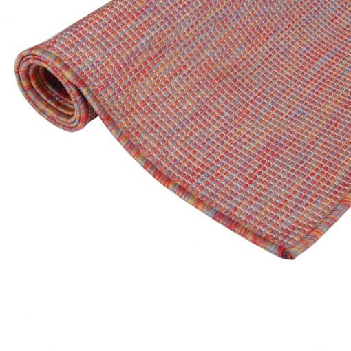 Zunanja preproga ploščato tkanje 80x250 cm rdeča
