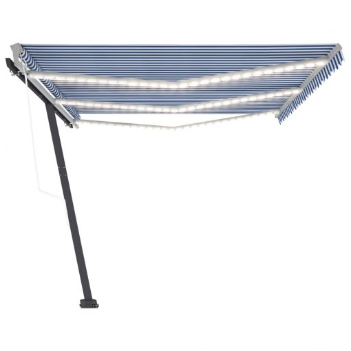 Avtomatska tenda LED + senzor 600x300 cm modra in bela