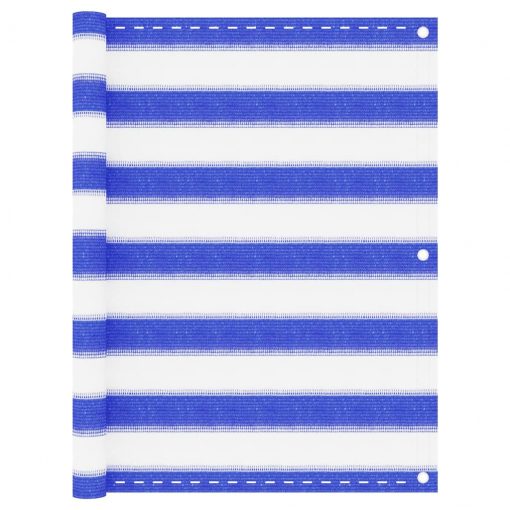 Balkonsko platno modro in belo 75x300 cm HDPE