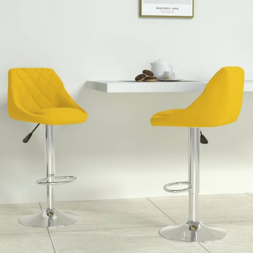 Barski stolček 2 kosa gorčično rumen žamet