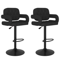 Barski stolčki 2 kosa črno blago