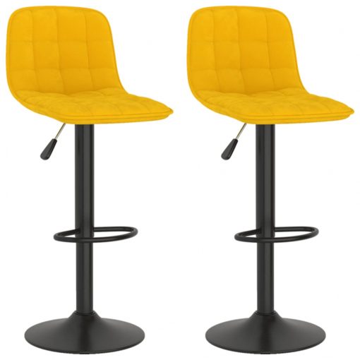 Barski stolčki 2 kosa rumen žamet
