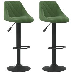 Barski stolčki 2 kosa temno zelen žamet