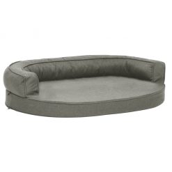 Ergonomska pasja postelja 75x53 cm videz platna siva