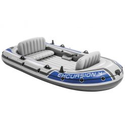 Intex Napihljiv čoln Excursion 4 komplet z motorjem in nosilcem