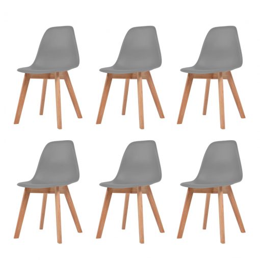 Jedilni stoli 6 kosov siva plastika
