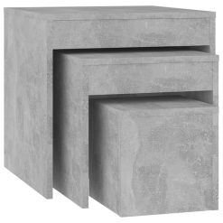 Komplet mizic 3 kosi betonsko siva iverna plošča