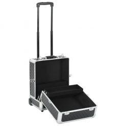 Kovček za ličila 35x29x45 cm črn iz aluminija
