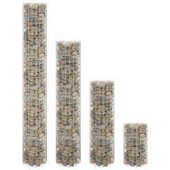 Okrogle visoke grede gabion 4 kosi Ø30x50/100/150/200 cm