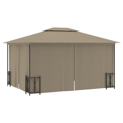 Paviljon s stranicami in dvojno streho 3x4 m taupe