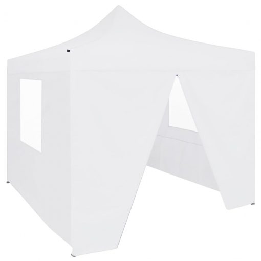 Profesionalen zložljiv vrtni šotor s 4 stranicami 3x3 m bel