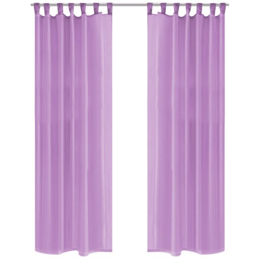 Prosojne zavese 2 kosa 140x225 cm lila barve