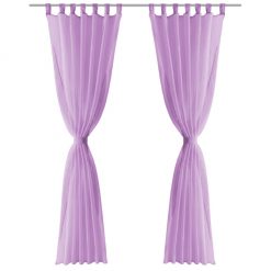 Prosojne zavese 2 kosa 140x245 cm lila barve