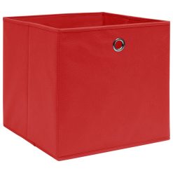 Škatle za shranjevanje 10 kosov rdeče 32x32x32 cm blago