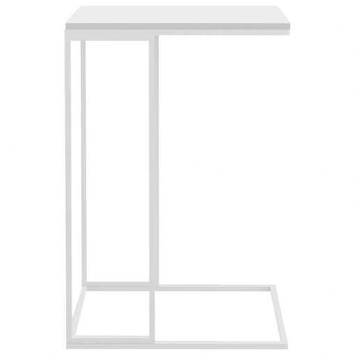 Stranska mizica bela 40x30x59 cm iverna plošča