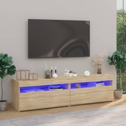 TV omarica 2 kosa z LED lučkami sonoma hrast 75x35x40 cm