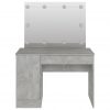 Toaletna mizica z LED lučkami 110x55x145 cm MDF betonsko siva