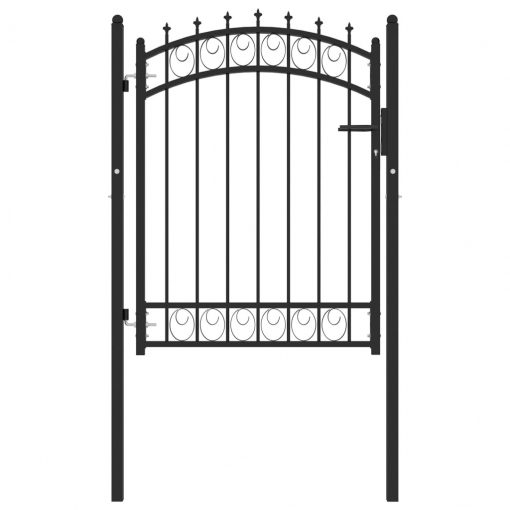 Vrata za ograjo s konicami jeklo 100x125 cm črna