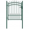 Vrata za ograjo s konicami jeklo 100x125 cm zelena