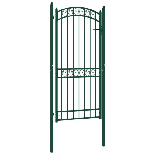 Vrata za ograjo zaobljena jeklo 100x200 cm zelena