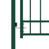 Vrata za ograjo zaobljena jeklo 100x200 cm zelena