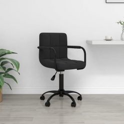 Vrtljiv pisarniški stol črn žamet