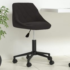 Vrtljiv pisarniški stol črn žamet