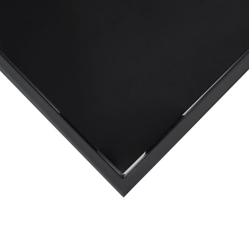 Vrtna barska miza črna 110x60x110 cm kaljeno steklo