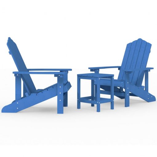 Vrtna stola Adirondack z mizico HDPE aqua modra