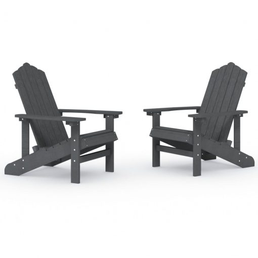 Vrtni stoli Adirondack 2 kosa HDPE antracitni