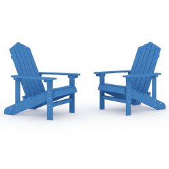 Vrtni stoli Adirondack 2 kosa HDPE aqua modri