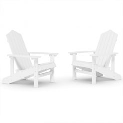 Vrtni stoli Adirondack 2 kosa HDPE beli