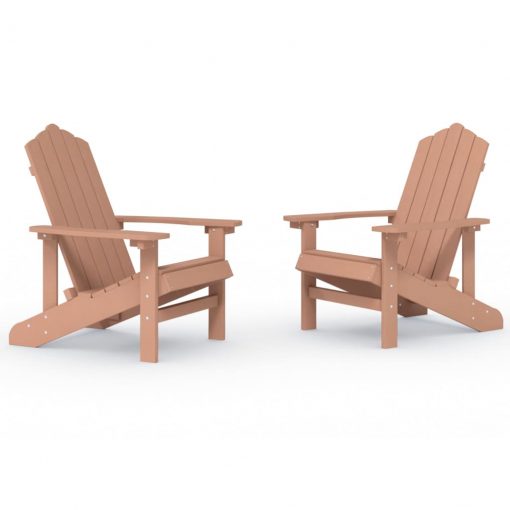 Vrtni stoli Adirondack 2 kosa HDPE rjavi