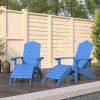 Vrtni stoli Adirondack 2 kosa s stolčki za noge HDPE aqua modri