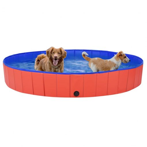 Zložljiv bazen za pse rdeč 200x30 cm PVC