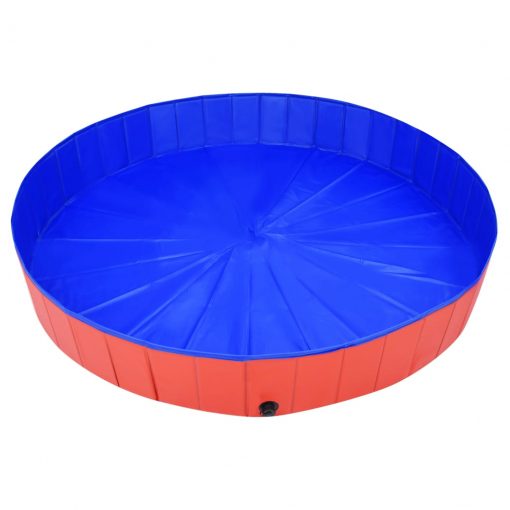 Zložljiv bazen za pse rdeč 200x30 cm PVC