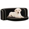 Zložljiv pasji kavč črn 73x67x26 cm s plišasto pralno blazino