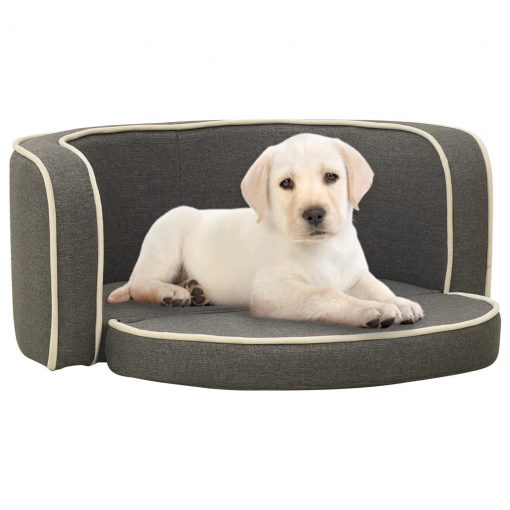 Zložljiv pasji kavč siv 76x71x30 cm s platneno pralno blazino