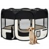 Zložljiva pasja ograjica s torbo črna 125x125x61 cm