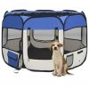 Zložljiva pasja ograjica s torbo modra 90x90x58 cm