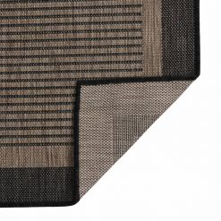 Zunanja preproga ploščato tkanje 120x170 cm temno rjava