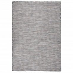 Zunanja preproga ploščato tkanje 140x200 cm rjava in črna