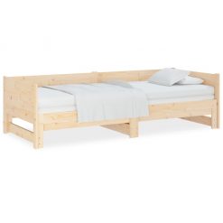 Izvlečna dnevna postelja trdna borovina 2x(90x190) cm