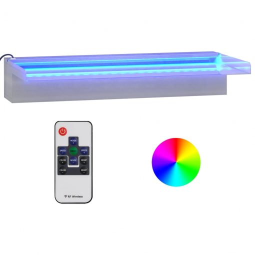 Slap za bazen z RGB LED lučmi nerjaveče jeklo 45 cm