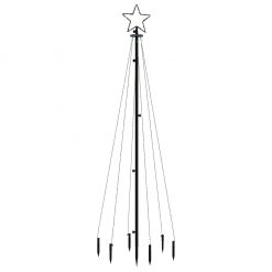  Božično drevo s konico 108 hladno belih LED diod 180 cm