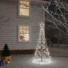  Božično drevo s konico 200 hladno belih LED diod 180 cm