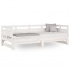 Izvlečna dnevna postelja bela trdna borovina 2x(90x190) cm
